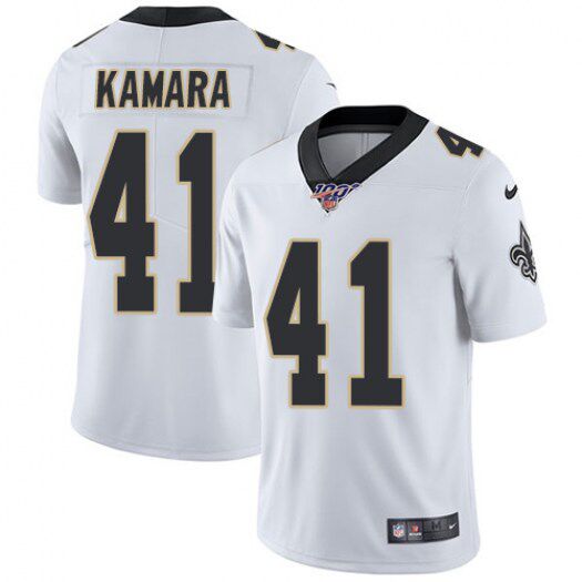 Men's New Orleans Saints #41 Alvin Kamara White 2019 100th Season Vapor Untouchable Limited Stitched NFL Jersey